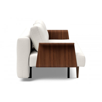 Innovation Living Recast Plus Sofa Bed Dark Styletto with Arms - 574 Vivus Dusty Off White