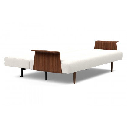 Innovation Living Recast Plus Sofa Bed Dark Styletto with Arms - 574 Vivus Dusty Off White