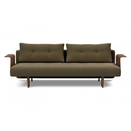 Innovation Living Recast Plus Sofa Bed Dark Styletto with Arms - 575 Vivus Dusty Olive