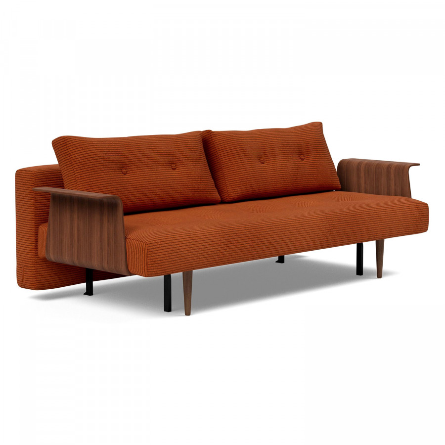 Innovation Living Recast Plus Sofa Bed Dark Styletto with Arms - 595 Corduroy Burnt Orange