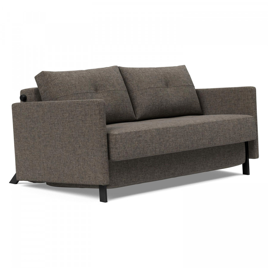 Innovation Living Cubed Full Size Sofa Bed with Arms - 216 Flashtex Dark Gray