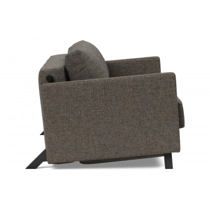 Innovation Living Cubed Full Size Sofa Bed with Arms - 216 Flashtex Dark Gray