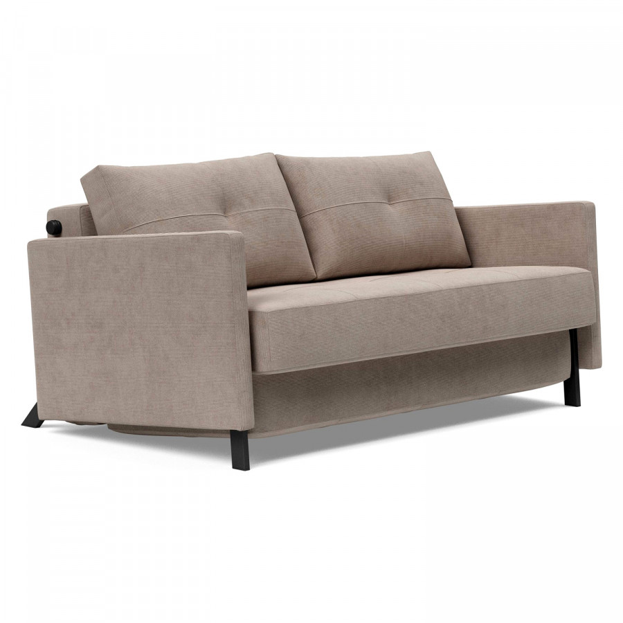 Innovation Living Cubed Full Size Sofa Bed with Arms - 318 Cordufine Beige