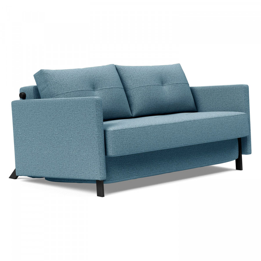 Innovation Living Cubed Full Size Sofa Bed with Arms - 525 Mixed Dance Light Blue