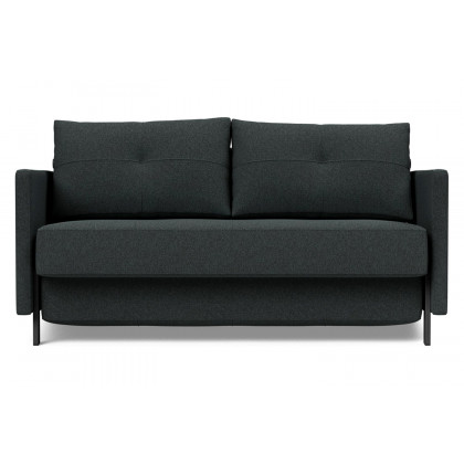 Innovation Living Cubed Full Size Sofa Bed with Arms - 534 Bouclé Black Raven