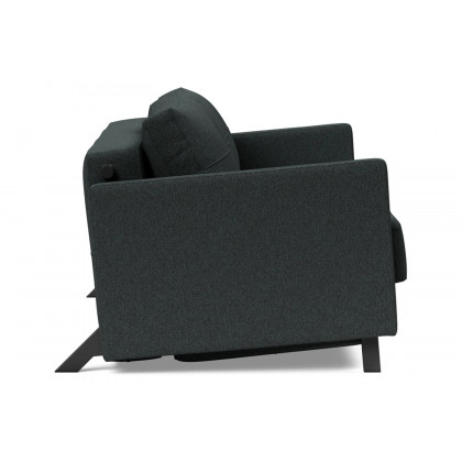 Innovation Living Cubed Full Size Sofa Bed with Arms - 534 Bouclé Black Raven