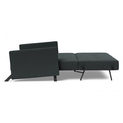 Innovation Living Cubed Full Size Sofa Bed with Arms - 534 Bouclé Black Raven