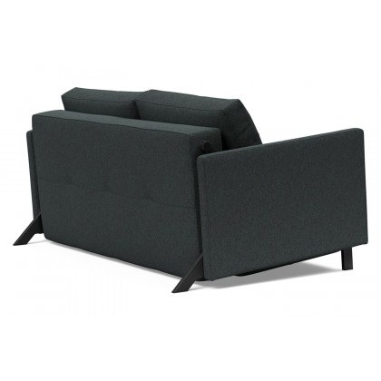 Innovation Living Cubed Full Size Sofa Bed with Arms - 534 Bouclé Black Raven