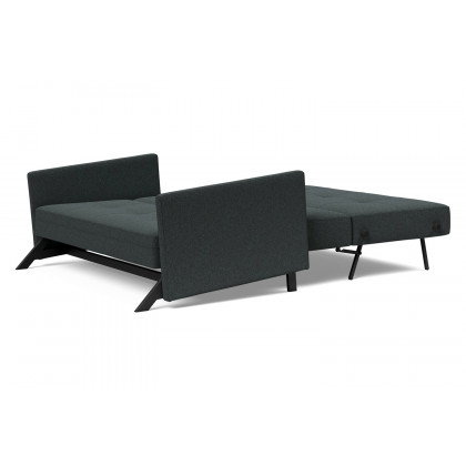 Innovation Living Cubed Full Size Sofa Bed with Arms - 534 Bouclé Black Raven