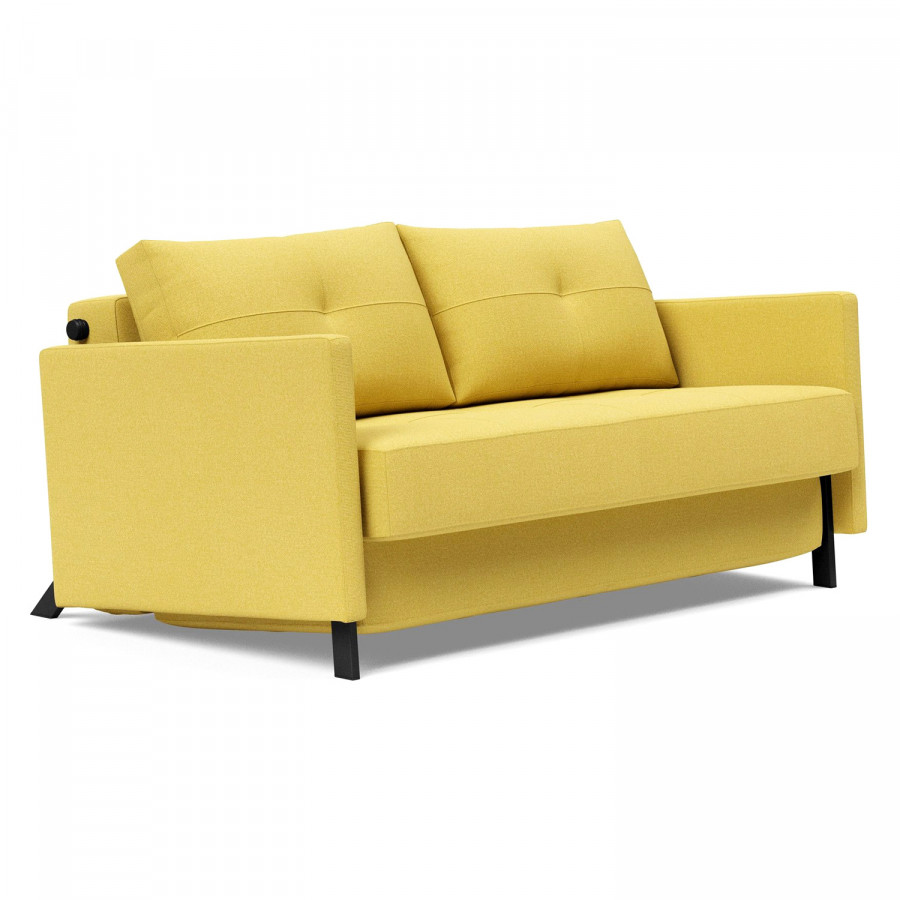Innovation Living Cubed Full Size Sofa Bed with Arms - 554 Soft Mustard Flower