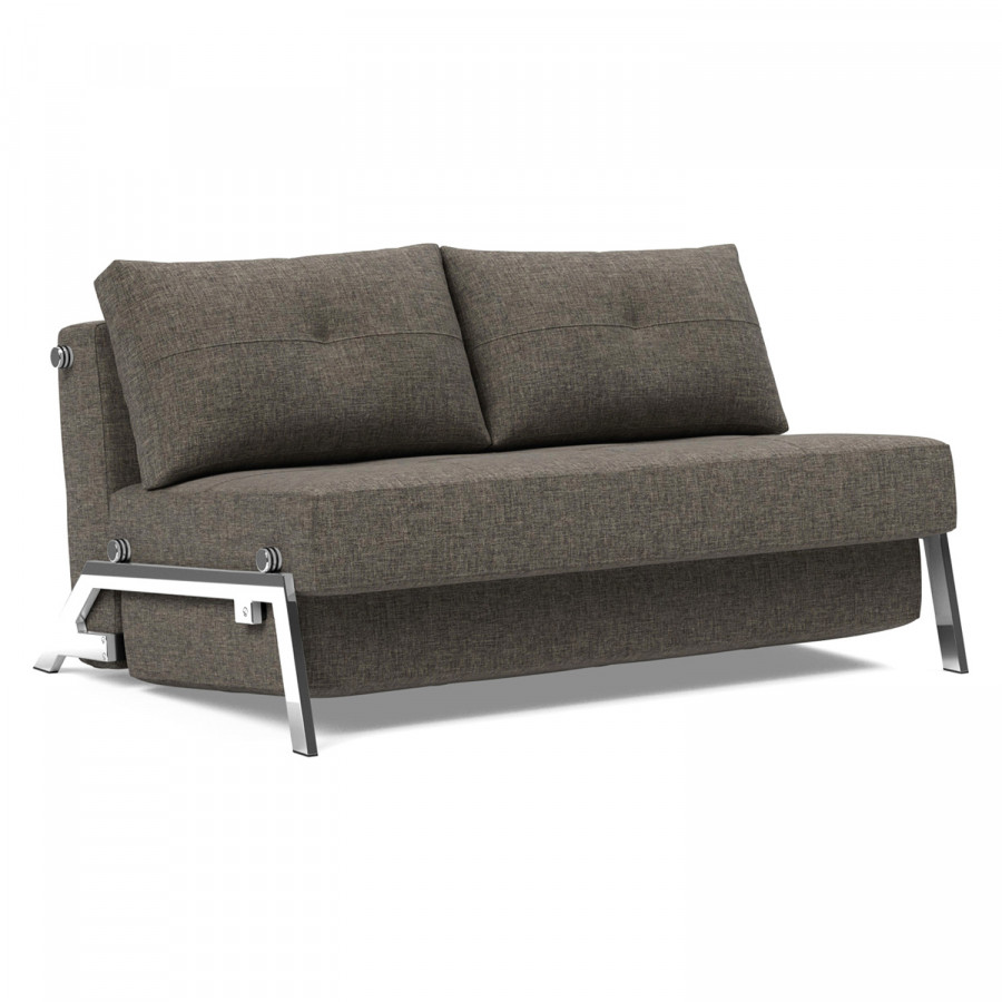 Innovation Living Cubed Full Size Sofa Bed with Chrome legs - 216 Flashtex Dark Gray