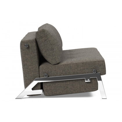 Innovation Living Cubed Full Size Sofa Bed with Chrome legs - 216 Flashtex Dark Gray