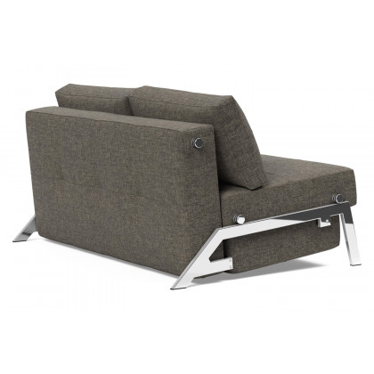 Innovation Living Cubed Full Size Sofa Bed with Chrome legs - 216 Flashtex Dark Gray