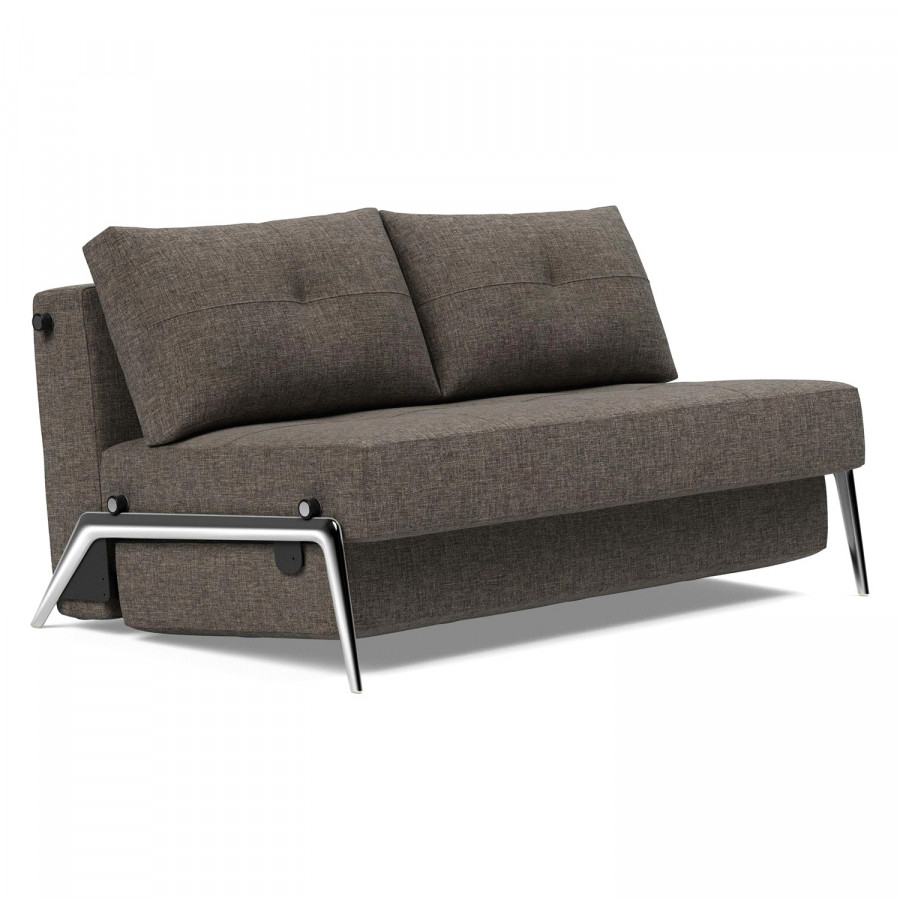 Innovation Living Cubed Full Size Sofa Bed with Alu Legs - 216 Flashtex Dark Gray