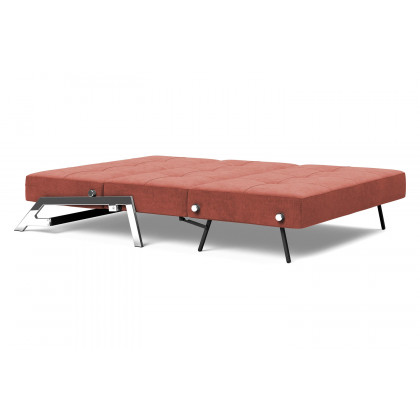 Innovation Living Cubed Full Size Sofa Bed with Chrome legs - 317 Cordufine Rust