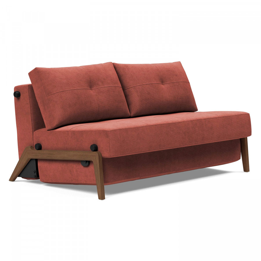 Innovation Living Cubed Full Size Sofa Bed with Dark Wood Legs - 317 Cordufine Rust