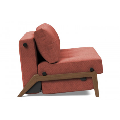 Innovation Living Cubed Full Size Sofa Bed with Dark Wood Legs - 317 Cordufine Rust