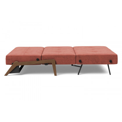 Innovation Living Cubed Full Size Sofa Bed with Dark Wood Legs - 317 Cordufine Rust