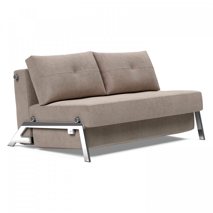 Innovation Living Cubed Full Size Sofa Bed with Chrome legs - 318 Cordufine Beige