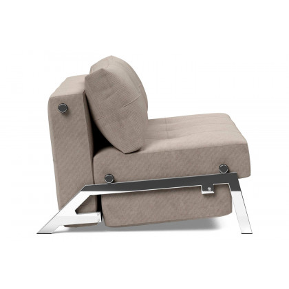 Innovation Living Cubed Full Size Sofa Bed with Chrome legs - 318 Cordufine Beige