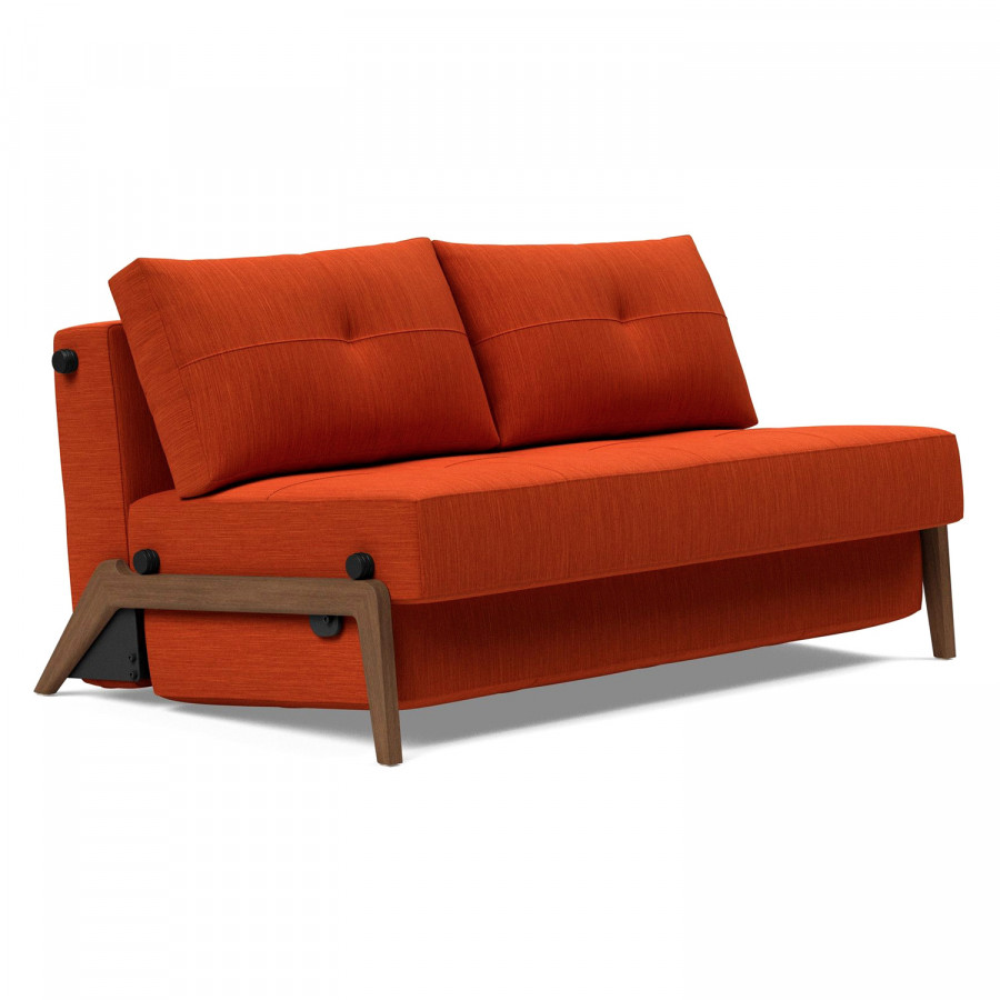 Innovation Living Cubed Full Size Sofa Bed with Dark Wood Legs - 506 Elegance Paprika