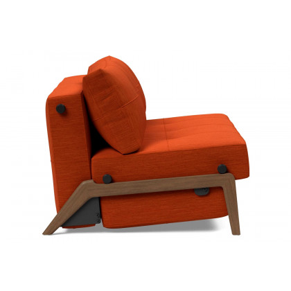 Innovation Living Cubed Full Size Sofa Bed with Dark Wood Legs - 506 Elegance Paprika