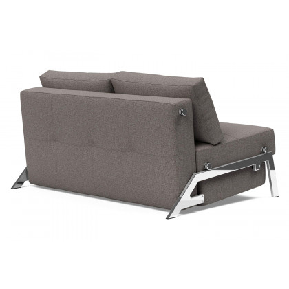 Innovation Living Cubed Full Size Sofa Bed with Chrome legs - 521 Mixed Dance Gray