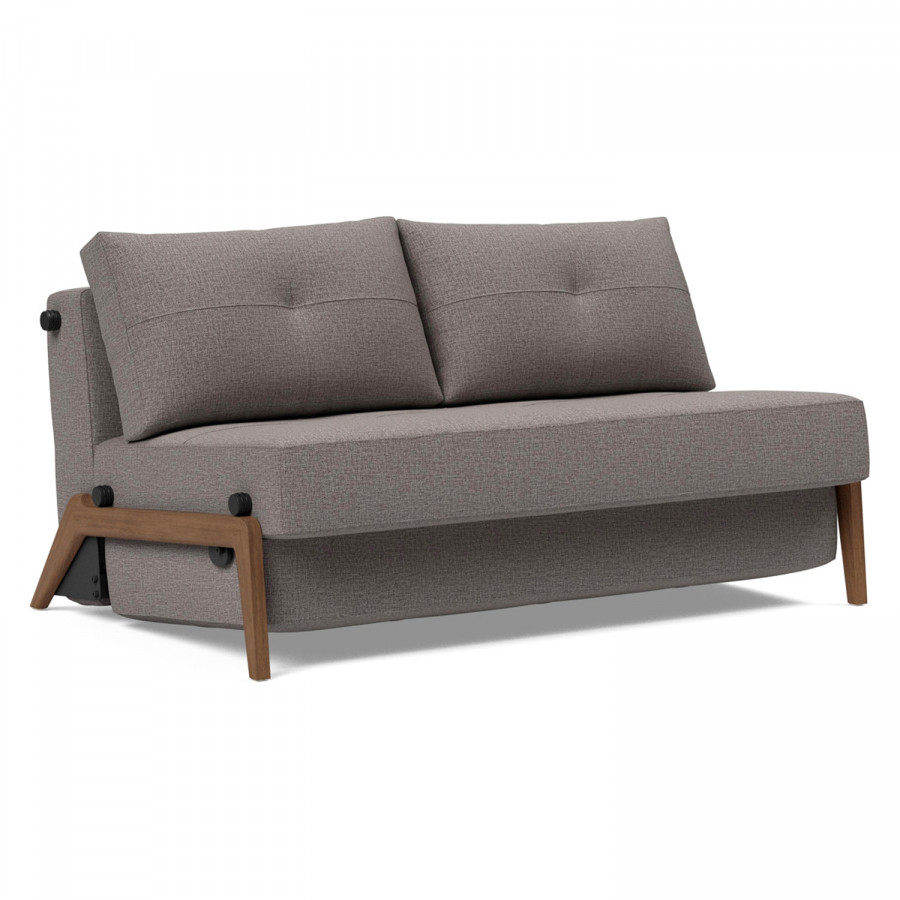 Innovation Living Cubed Full Size Sofa Bed with Dark Wood Legs - 521 Mixed Dance Gray