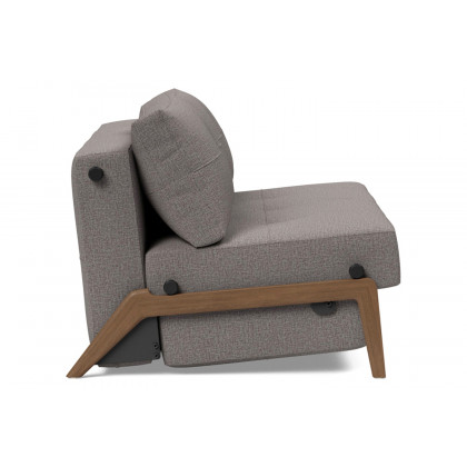 Innovation Living Cubed Full Size Sofa Bed with Dark Wood Legs - 521 Mixed Dance Gray