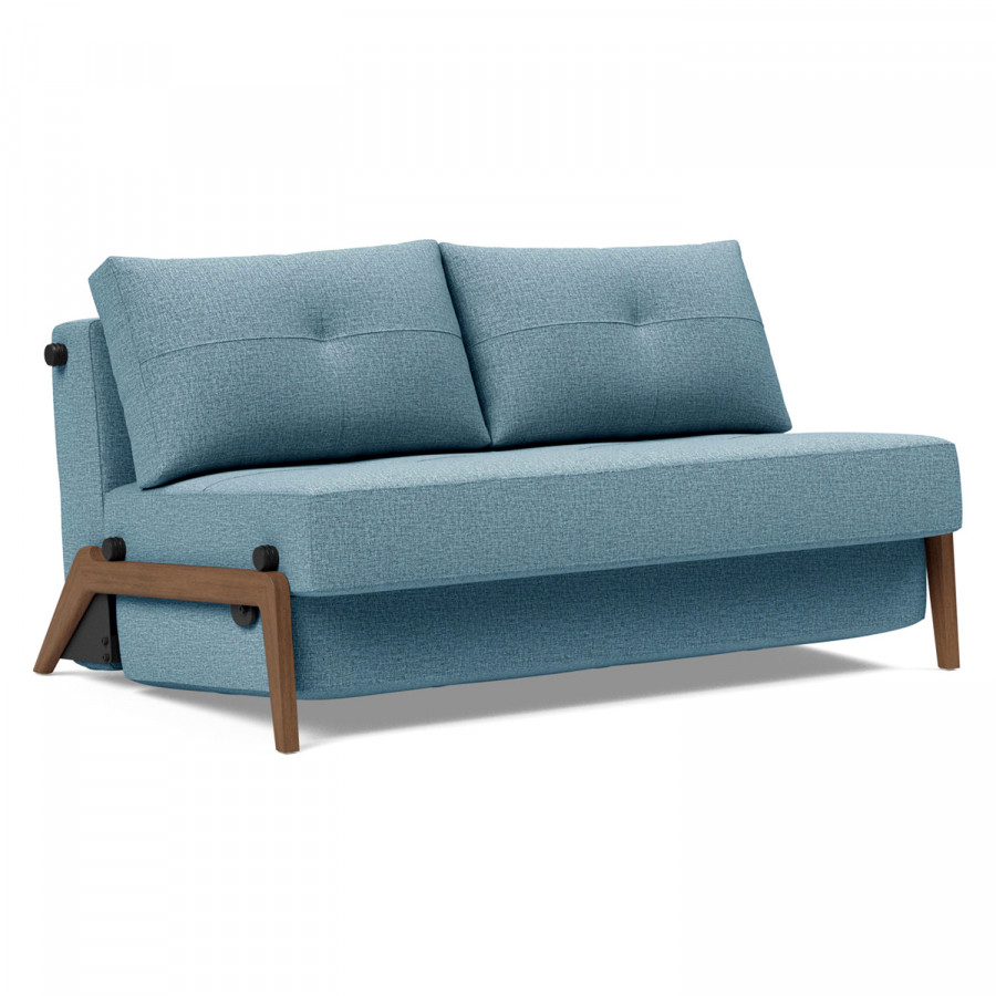 Innovation Living Cubed Full Size Sofa Bed with Dark Wood Legs - 525 Mixed Dance Light Blue