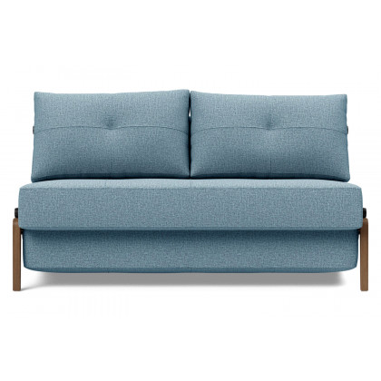Innovation Living Cubed Full Size Sofa Bed with Dark Wood Legs - 525 Mixed Dance Light Blue