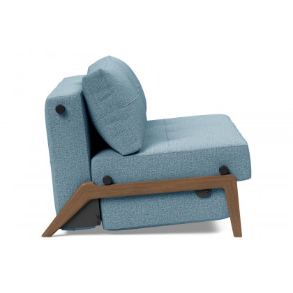 Innovation Living Cubed Full Size Sofa Bed with Dark Wood Legs - 525 Mixed Dance Light Blue