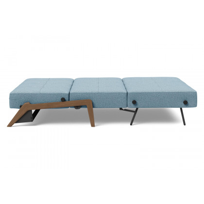 Innovation Living Cubed Full Size Sofa Bed with Dark Wood Legs - 525 Mixed Dance Light Blue