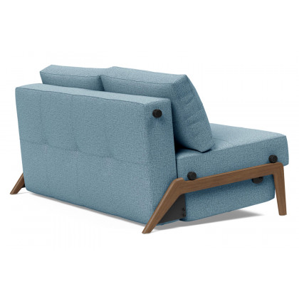 Innovation Living Cubed Full Size Sofa Bed with Dark Wood Legs - 525 Mixed Dance Light Blue