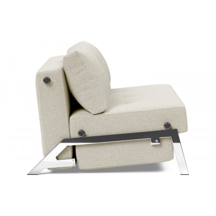 Innovation Living Cubed Full Size Sofa Bed with Chrome legs - 527 Mixed Dance Natural