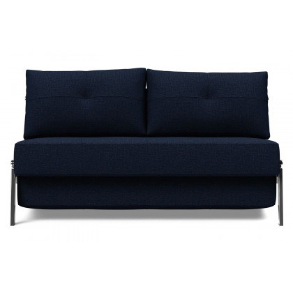 Innovation Living Cubed Full Size Sofa Bed with Chrome legs - 528 Mixed Dance Blue