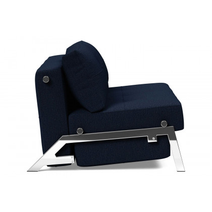 Innovation Living Cubed Full Size Sofa Bed with Chrome legs - 528 Mixed Dance Blue