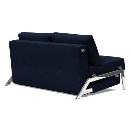 Innovation Living Cubed Full Size Sofa Bed with Chrome legs - 528 Mixed Dance Blue
