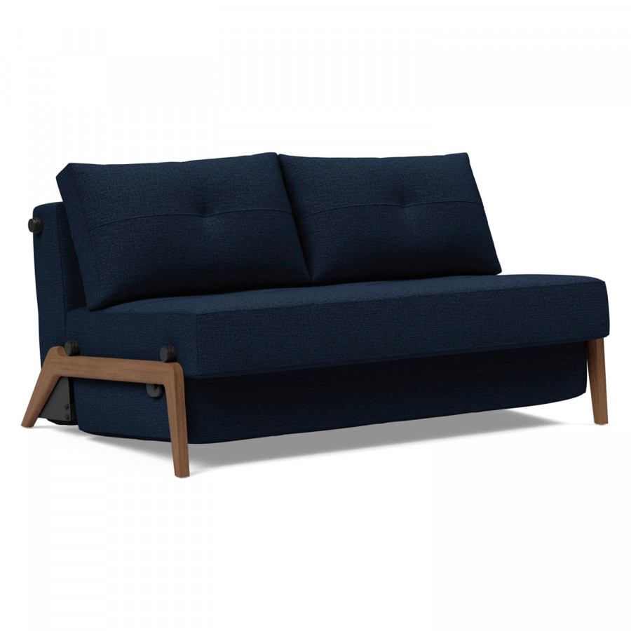 Innovation Living Cubed Full Size Sofa Bed with Dark Wood Legs - 528 Mixed Dance Blue