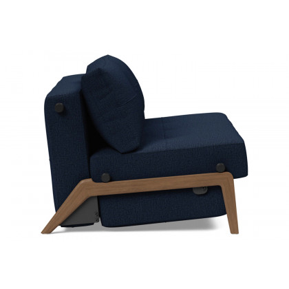 Innovation Living Cubed Full Size Sofa Bed with Dark Wood Legs - 528 Mixed Dance Blue