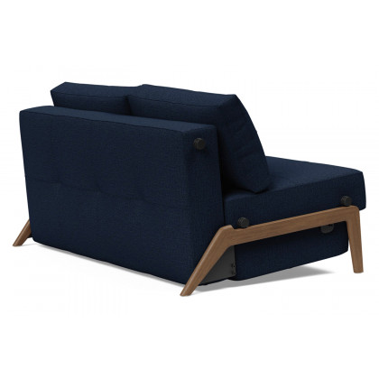 Innovation Living Cubed Full Size Sofa Bed with Dark Wood Legs - 528 Mixed Dance Blue