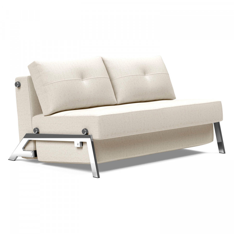 Innovation Living Cubed Full Size Sofa Bed with Chrome legs - 531 Bouclé Off White