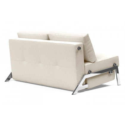 Innovation Living Cubed Full Size Sofa Bed with Chrome legs - 531 Bouclé Off White