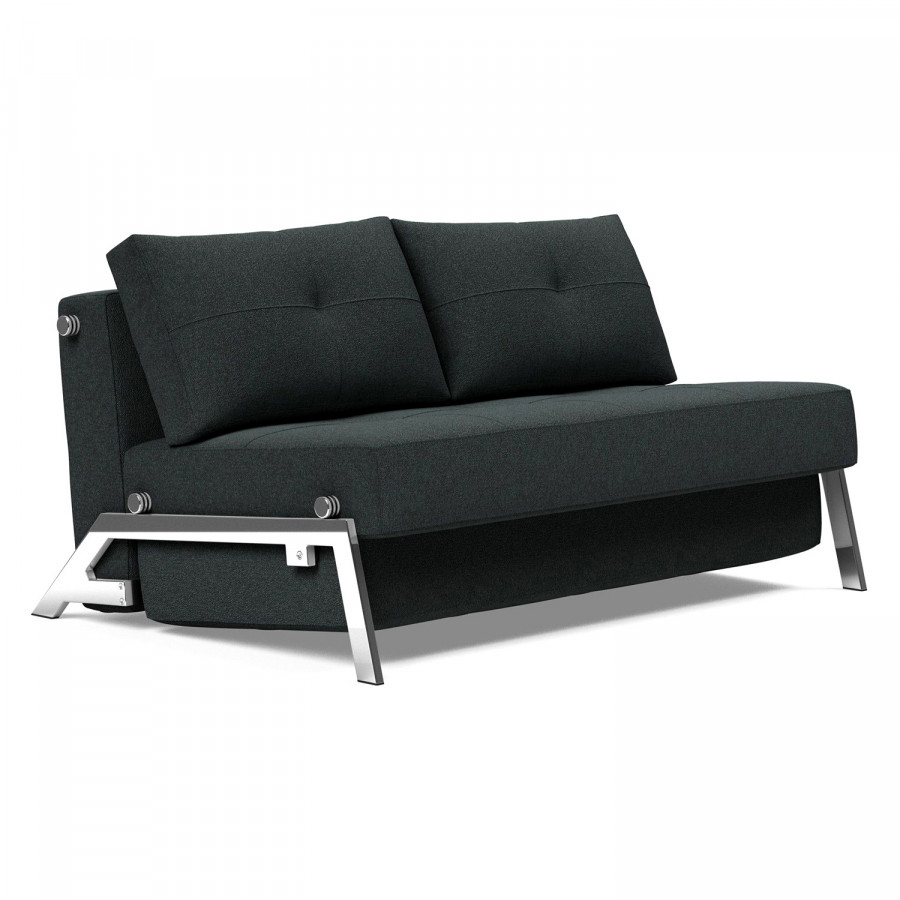 Innovation Living Cubed Full Size Sofa Bed with Chrome legs - 534 Bouclé Black Raven