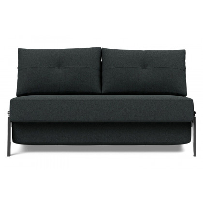 Innovation Living Cubed Full Size Sofa Bed with Chrome legs - 534 Bouclé Black Raven