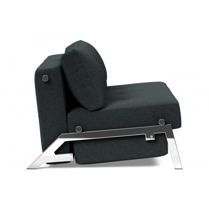 Innovation Living Cubed Full Size Sofa Bed with Chrome legs - 534 Bouclé Black Raven