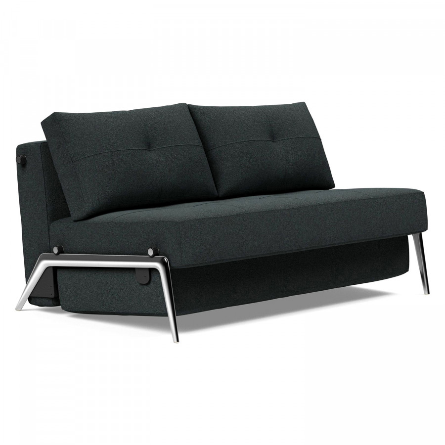Innovation Living Cubed Full Size Sofa Bed with Alu Legs - 534 Bouclé Black Raven