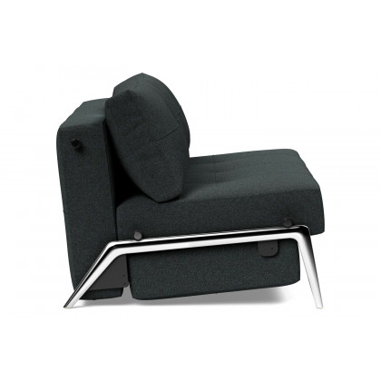 Innovation Living Cubed Full Size Sofa Bed with Alu Legs - 534 Bouclé Black Raven