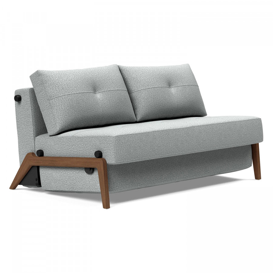 Innovation Living Cubed Full Size Sofa Bed with Dark Wood Legs - 538 Melange Light Gray