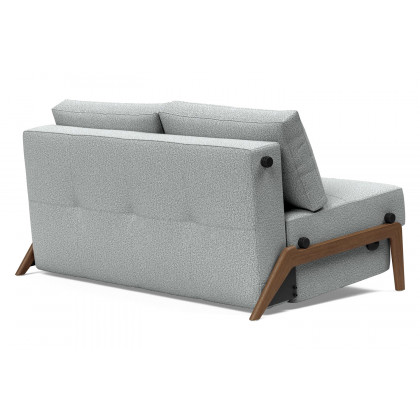 Innovation Living Cubed Full Size Sofa Bed with Dark Wood Legs - 538 Melange Light Gray